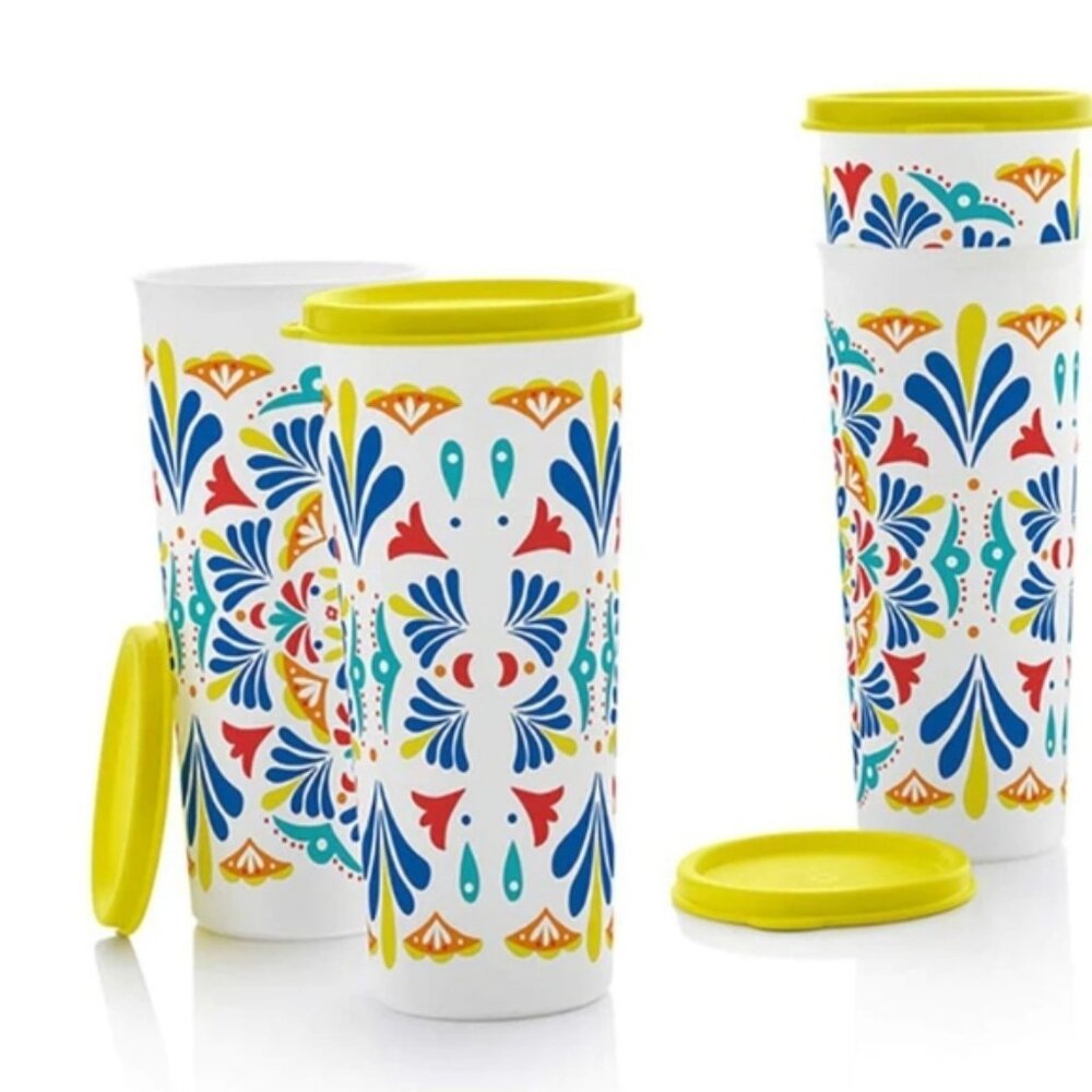 Tupperware Tumplers x 4 with lids
